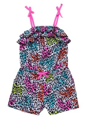 Flapdoodles Colorful Leopard Romper Toddler Girls