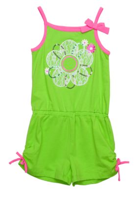 Flapdoodles Flower Romper Toddler Girls