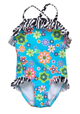 Beach Native May Flowers Swim Suit Toddler Girls