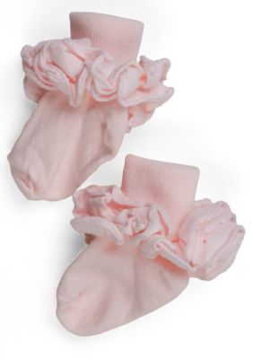 Nursery Rhyme Ruffle Trim Turn Cuff Sock