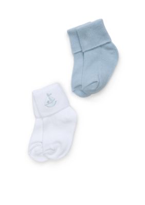 Nursery Rhyme 2-Pack Sailboat Applique Socks