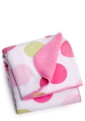 Carter's Large Dot Velour Sherpa Blanket