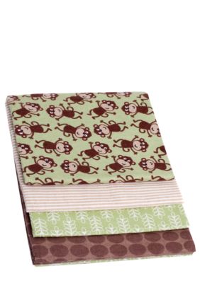 Carter's 4-Pack Monkey Receiving Blanket Set