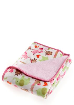 Carter's Pink Safari Velour Blanket