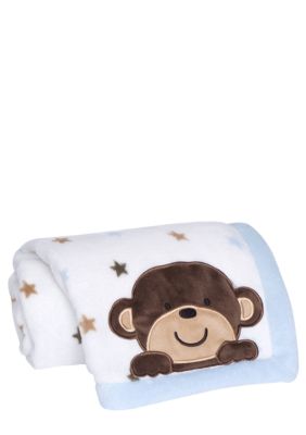 Carter's&reg; Monkey Rockstar Embroidered Boa Blanket