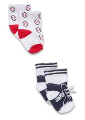 Nursery Rhyme Newborn Boy 2 pack Sport Sock