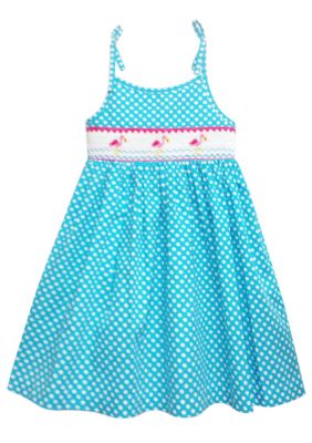 Marmellata Flamingo Smock Sundress Toddler Girls