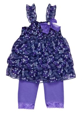 Little Lass Floral Tiered Legging Set