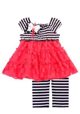 Rare Editions Striped Tunic Set