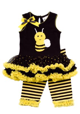 Rare Editions Bee Tutu Legging Set Toddler Girl - Online Only