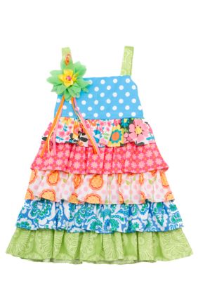 Rare Editions Mixed Tiered Dress Toddler Girls
