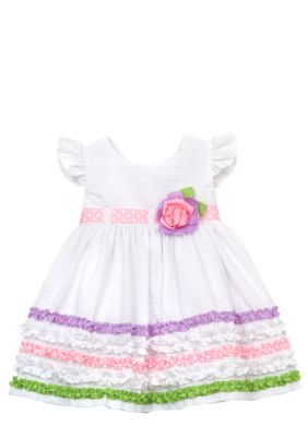 Rare Editions Seersucker Ruffled Dress