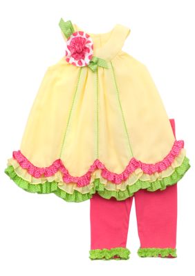 Rare Editions Ruffle Capri Set