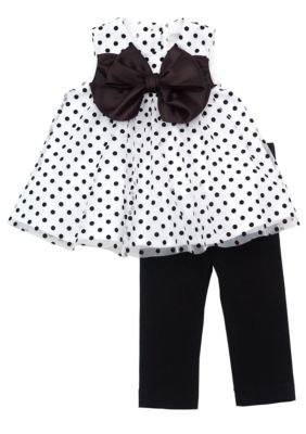 Rare Editions Flock Dot Legging Set