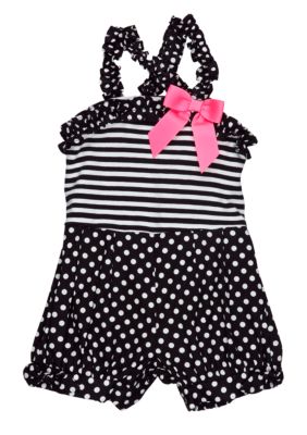 Rare Editions Stripe Dot Romper