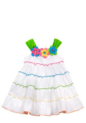 Rare Editions White Tiered Seersucker Dress Toddler Girls