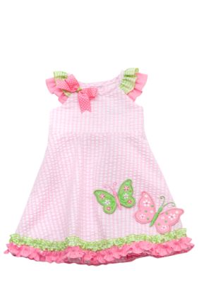 Rare Editions Butterfly Seersucker Dress Toddler Girls