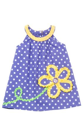 Rare Editions Dot Flower Float Dress Toddler Girls