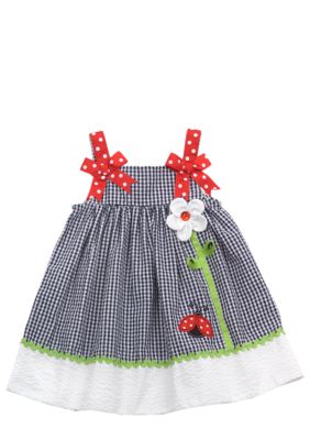 Rare Editions Gingham Ladybug Dress