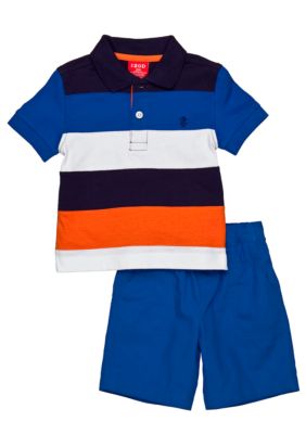 Izod 2-Piece Stripe Polo and Solid Short Set