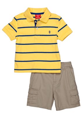 Izod 2-Piece Yellow Polo Shirt and Cargo Short Set