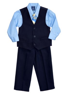 Izod Pinstripe 4-piece Vest Set Toddler Boy