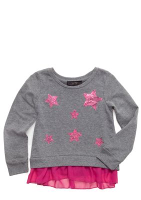Jessica Simpson Fleece Chiffon Top Toddler Girls