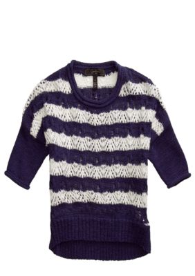 JK Indigo Striped Hi Low Sweater Toddler Girls
