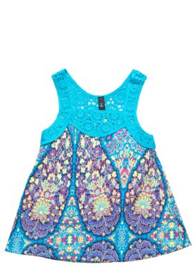 Jessica Simpson Tribal Crochet Tank Girls Toddler Girls