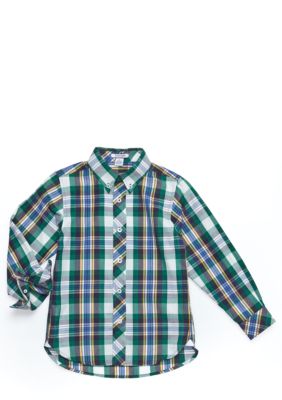 Kitestrings Plaid Button Front Woven Toddler Boys