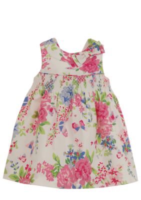 Hartstrings Floral Print Sateen Dress