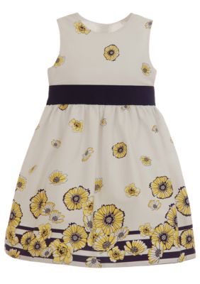 Hartstrings Daisy Border Dress Toddler Girls
