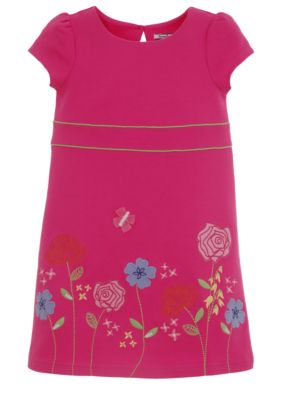 Hartstrings Flower Ponte Dress Toddler Girls