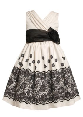 Bonnie Jean Social Black Border Dress Girls 7-16