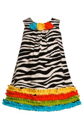 Bonnie Jean Zebra Print Knit Dress Girls 4-6X