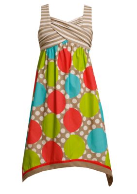 Bonnie Jean Stripe and Dot Hanky Dress Girls 4-6X