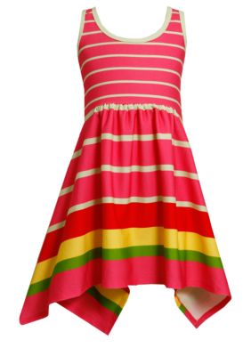 Bonnie Jean Stripe Knit Hanki Hem Dress Girls 4-6X