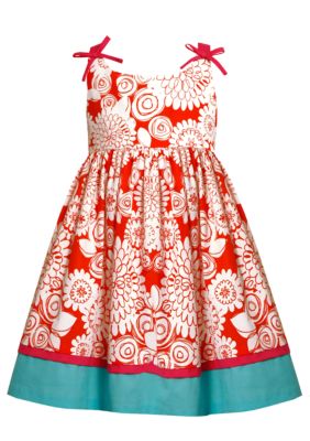 Bonnie Jean Floral Print Dress Girls 4-6X