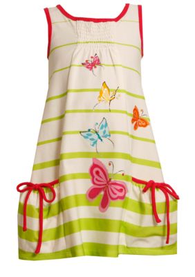 Bonnie Jean Butterfly Stripe Knit Dress Girls 4-6X