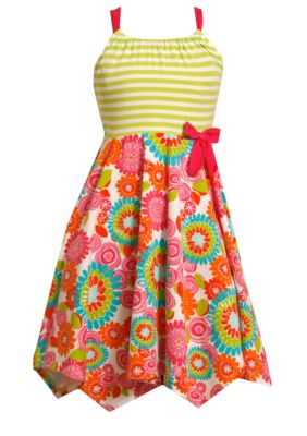 Bonnie Jean Stripe Hanky Hem Dress Girls 7-16