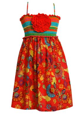 Bonnie Jean Stripe Floral Dress Girls 7-16