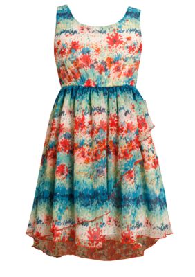 Bonnie Jean Chiffon Block Dress Girls 4-6X