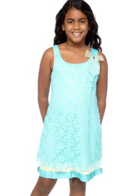 Bonnie Jean Lace U-Neck Dress Girls Plus