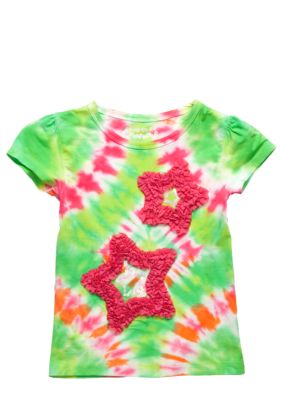 Flapdoodles Star Tie Dye Tee Girls 4-6X