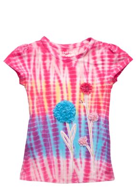 Flapdoodles Spring Time Tie Dye Tee Girls 4-6X