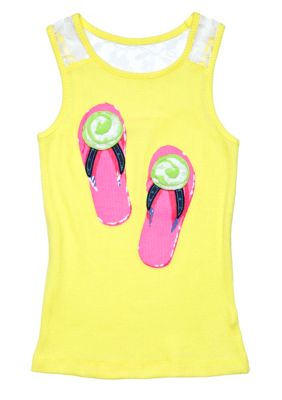Flapdoodles Lace Applique Tank Girls 4-6X