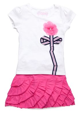 Flapdoodles Preppy Chic Skort Set Girls 4-6X