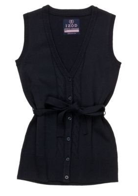 Izod Cable Sweater Vest Girls 7-16