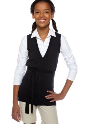 Izod Cable Vest Sweater Girls 7-16
