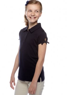 Izod Uniform Polo with Tie Sleeve Girls 7-16
